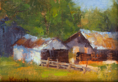 Barns near Beth's Place   . . . . . . . . . 5x7 Oil   . . . . . . . . .   Private Collection