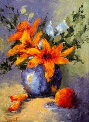 Fire Lilies   . . . . . . . . .  12x9 Oil  . . . . . . . . .  SOLD