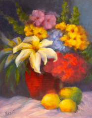 Les Fleurs pour Mes Amis   . . . . . . . . .  11x14 Oil  . . . . . . . . .  SOLD