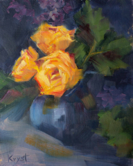 Saffron Roses   . . . . . . . . .  8x10 Oil